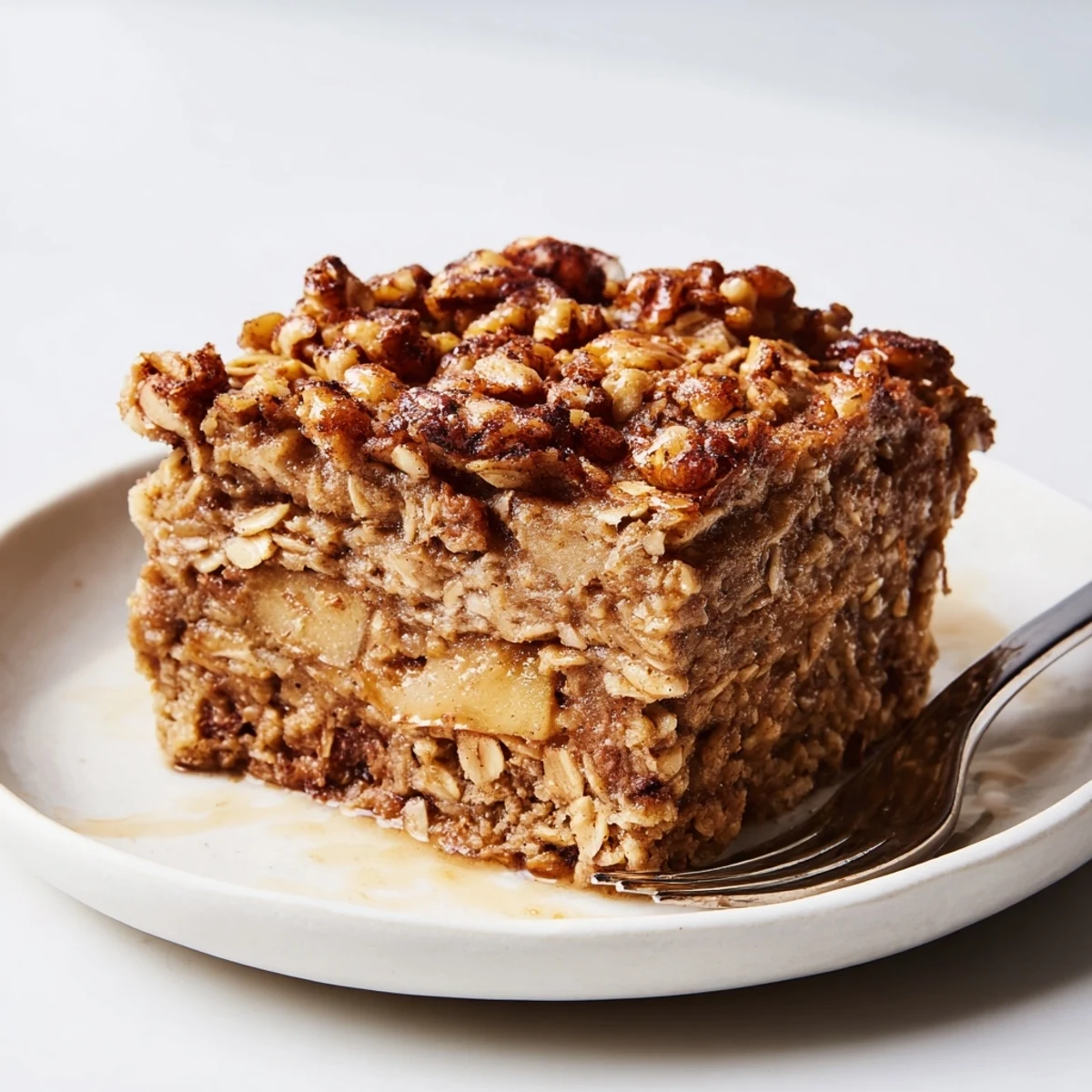 Hearty Maple Walnut Baked Oatmeal with a sweet aroma, perfect for a brunch gathering.