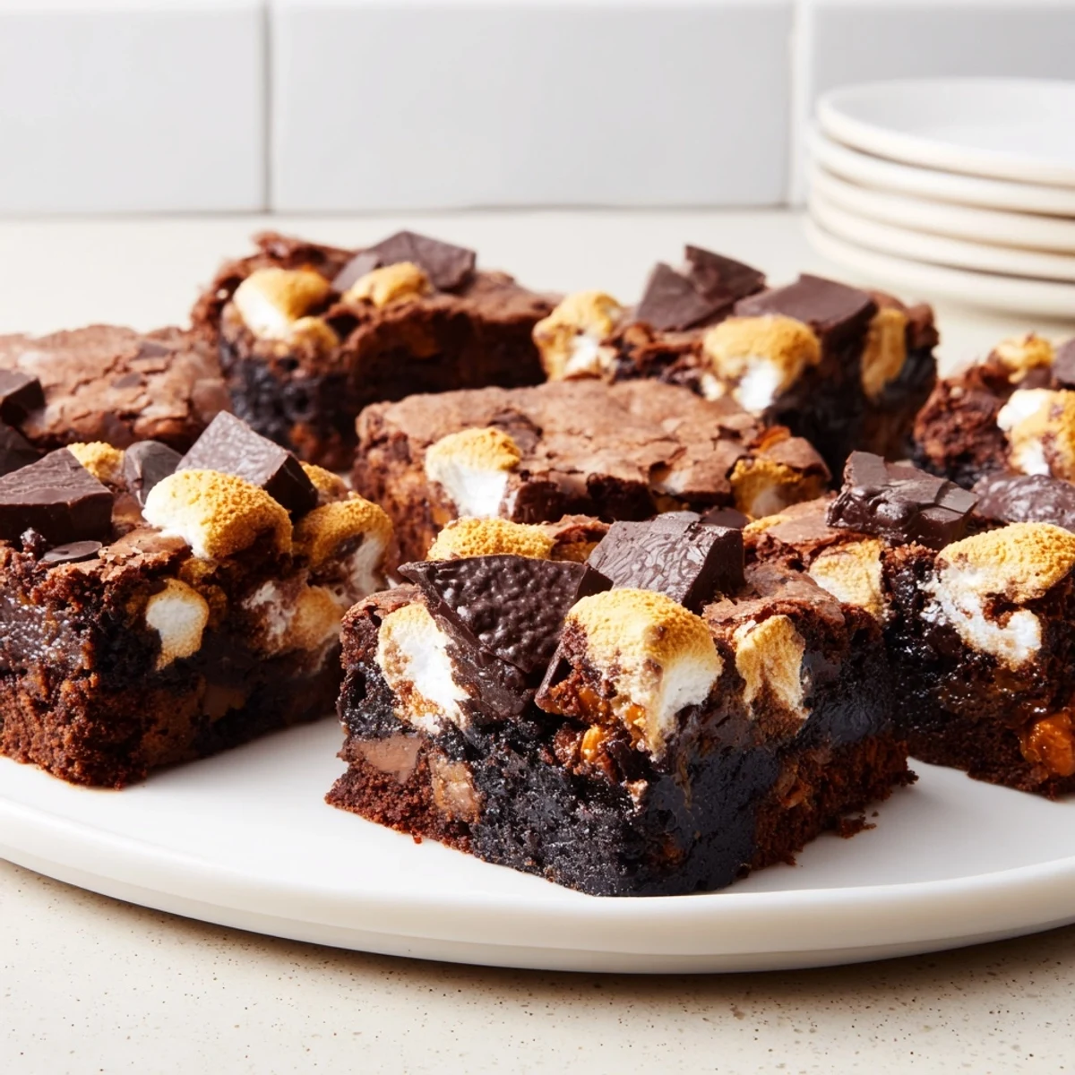 Irresistible double chocolate marshmallow brownie bake, served warm with vanilla ice cream.  