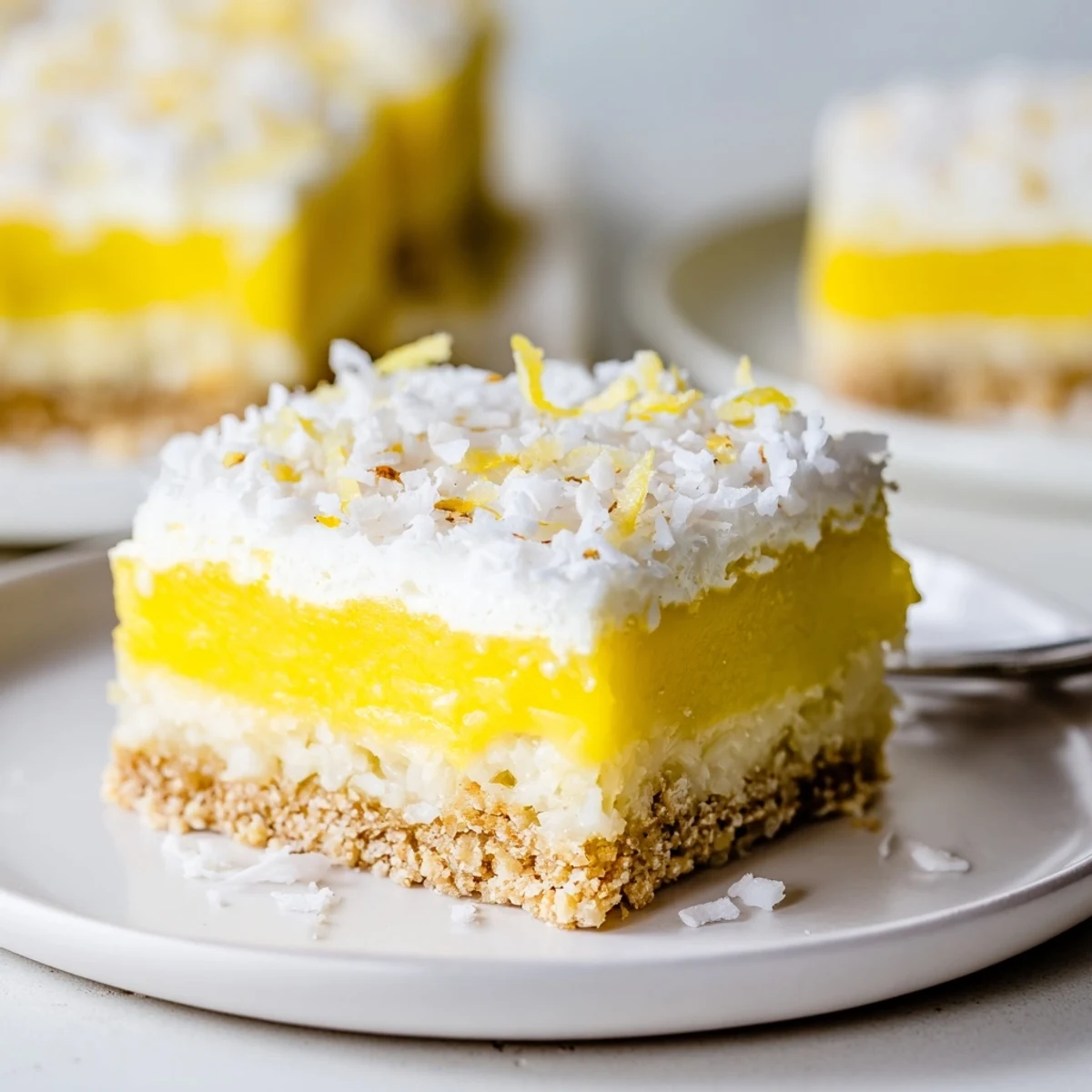 Deliciously creamy No-Bake Lemon Coconut Squares, perfect for summer gatherings.