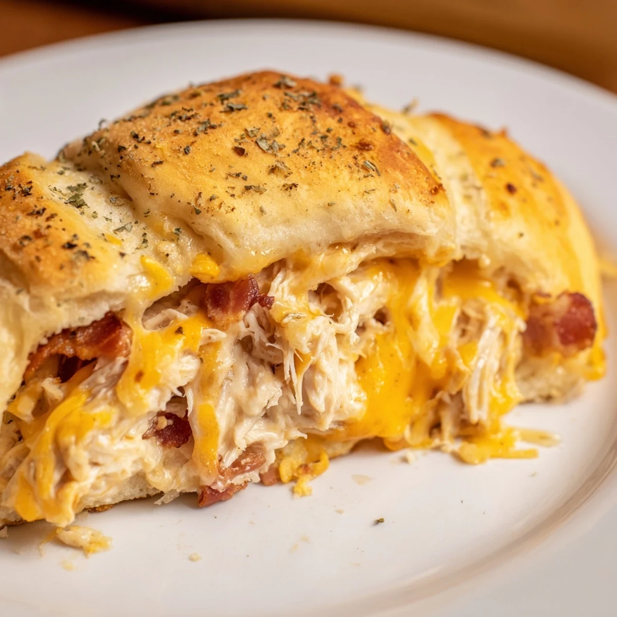 Warm, flaky Cheesy Chicken and Bacon Crescent Rolls, a savory appetizer perfect for any occasion.
