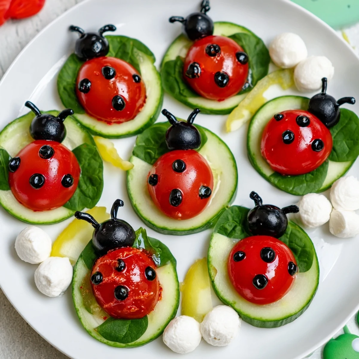 Fresh Ladybug Garden Platter image shows delicious, gluten-free, vegetarian fun for parties and picnics!