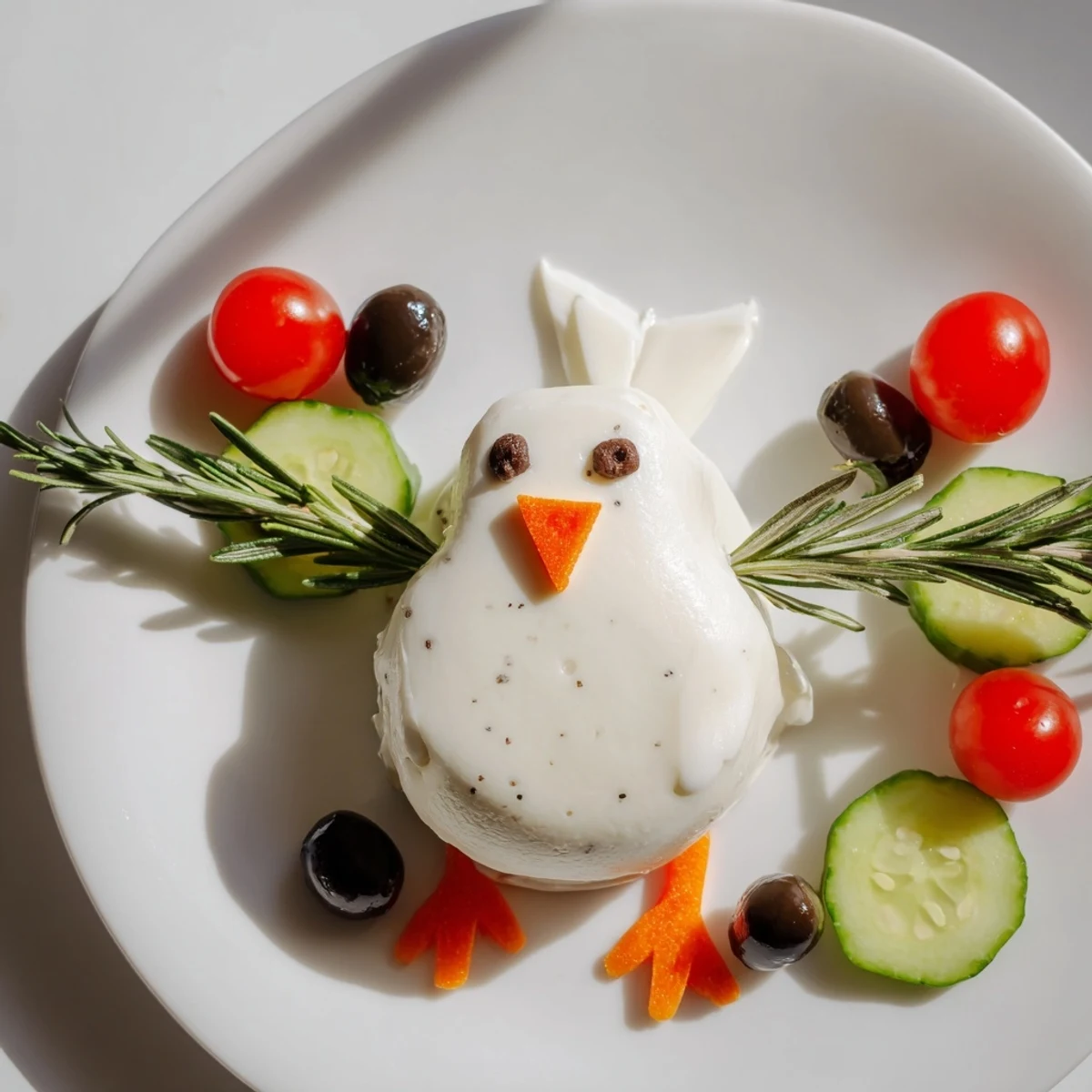 Vibrant image: the Peace Dove Christmas Olive Platter, a beautiful, vegetarian holiday appetizer ready.