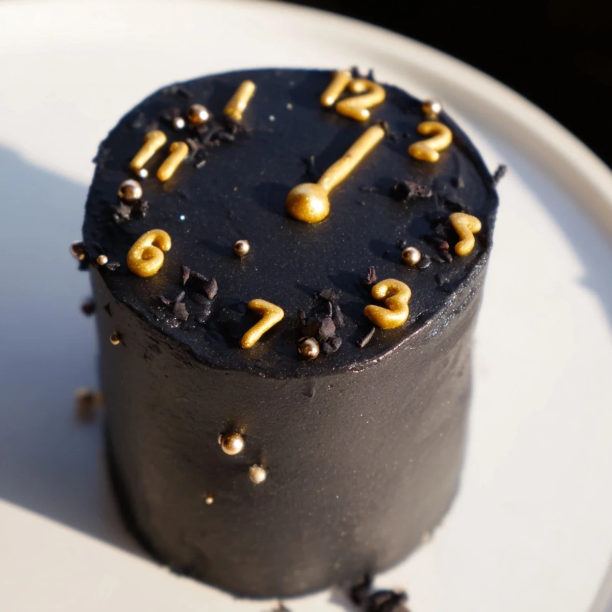 Mini desserts decorated as countdown clock treats, perfect for ringing in the exciting New Year.