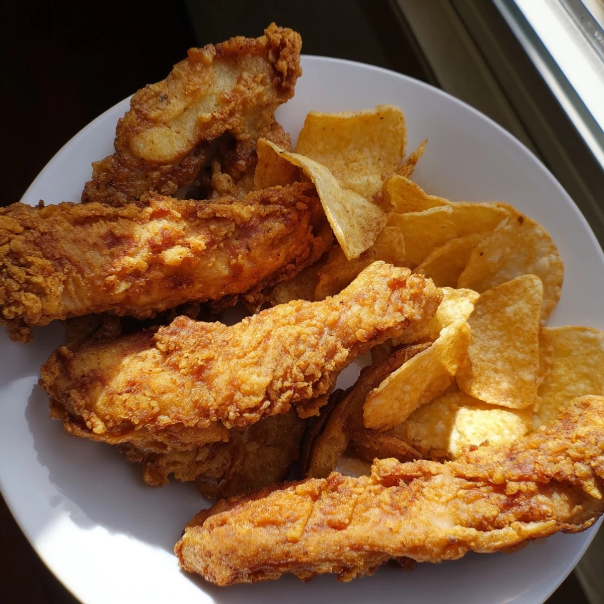 Air-fried Crispy Onion Chip Chicken Tenders offer a satisfying crunch with every bite, delicious!
