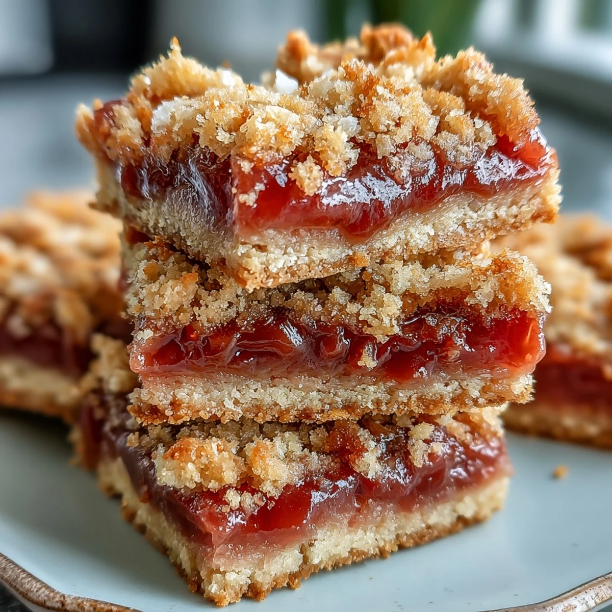 Tropical guava paste bars baked to golden perfection, offering a sweet, fruity twist on classic pastry squares.