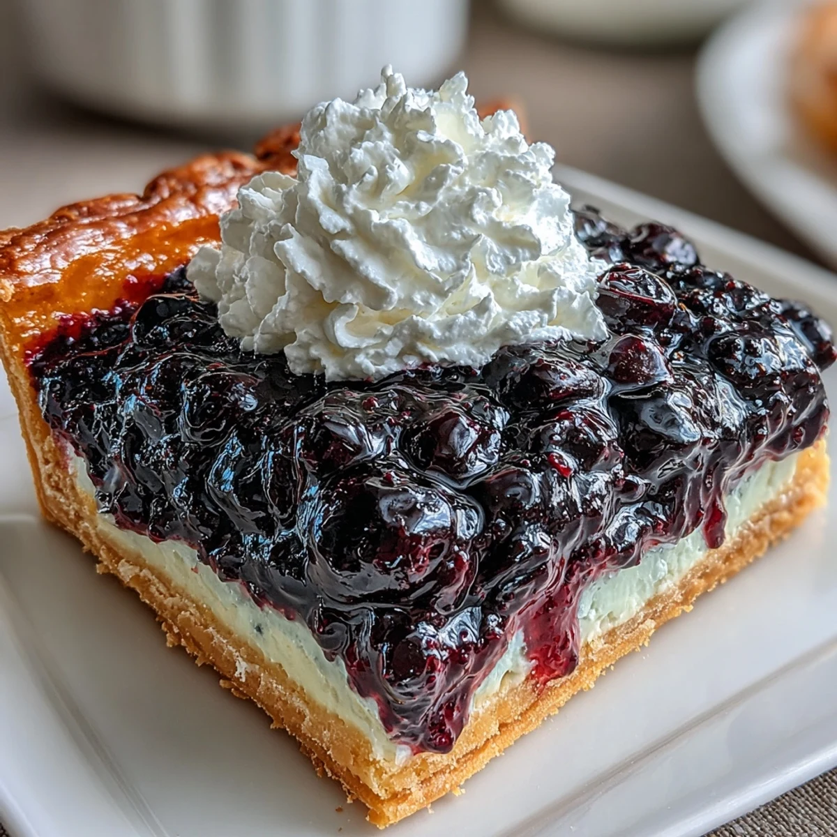 Vibrant black currant tart with tangy filling and light whipped cream, a stunning centerpiece for any special occasion.