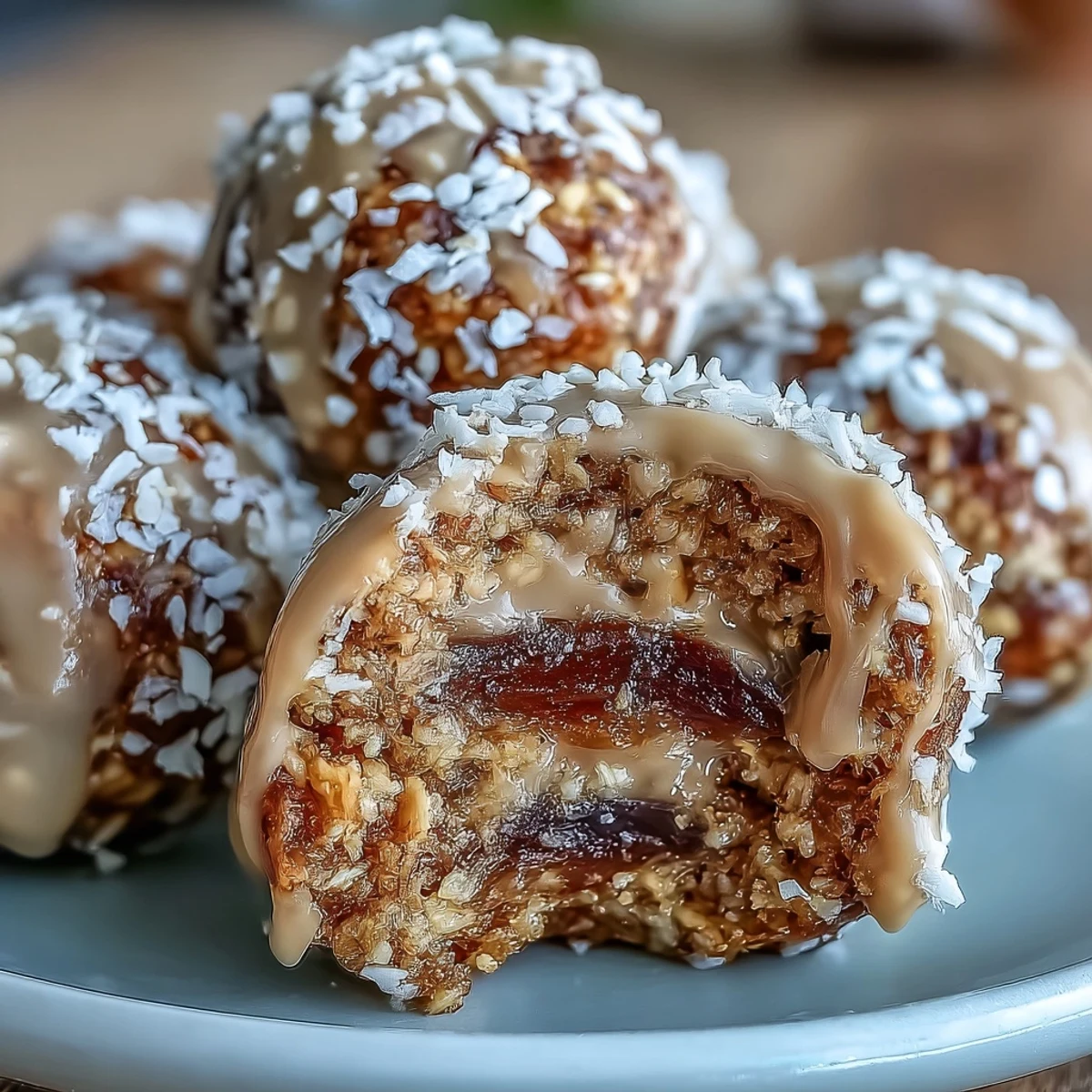 Rich, chewy energy bites with tahini, dates, and oats, ideal for healthy snacking or post-workout fuel.  