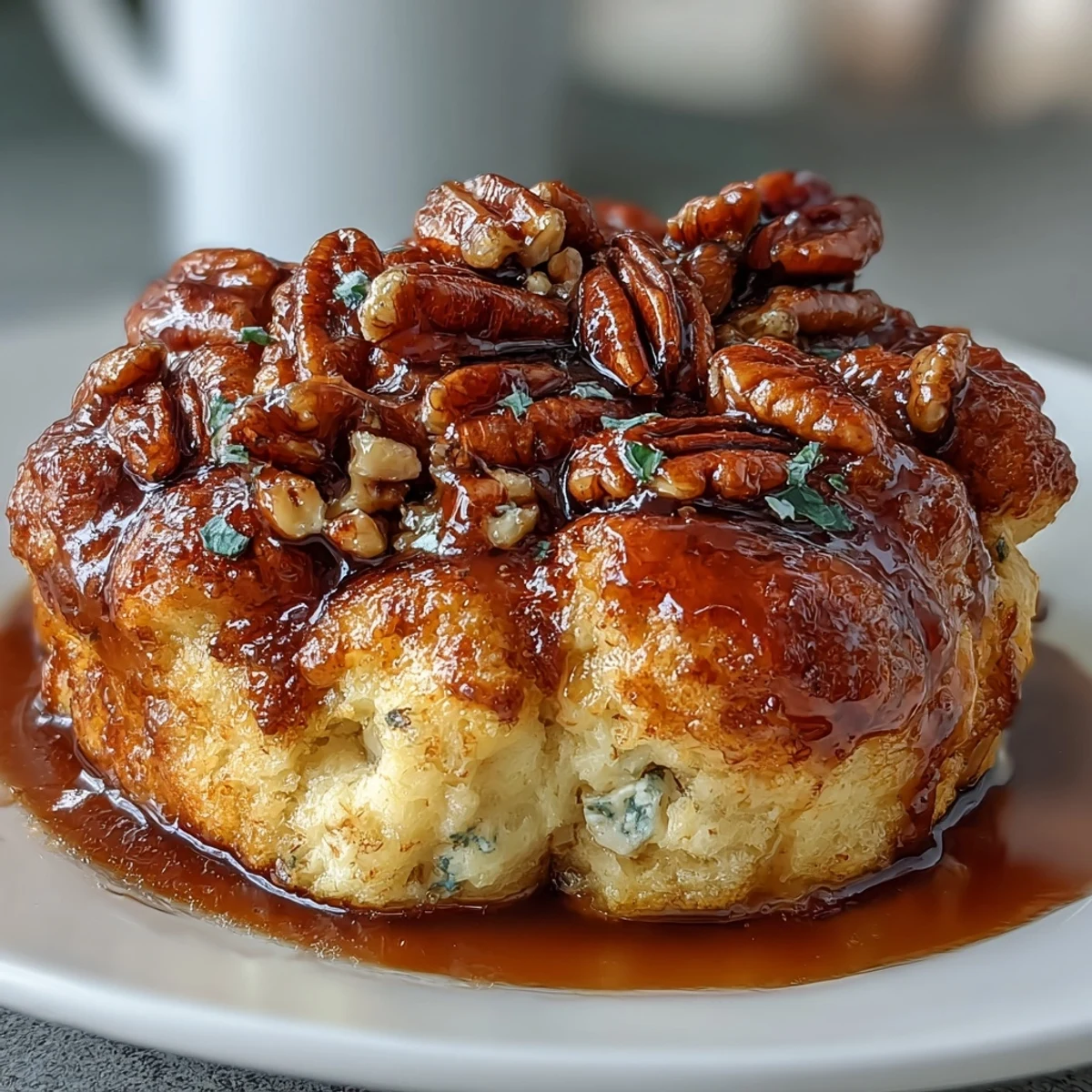 Fluffy candied yams soufflé with a golden pecan topping, perfect for Thanksgiving dinner.  