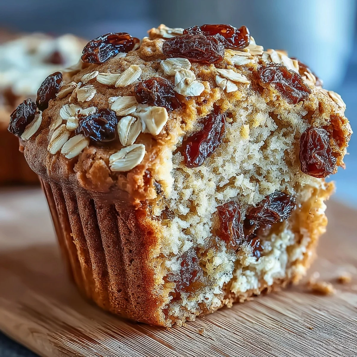 Wholesome Irish soda bread muffins studded with juicy raisins and hearty oats, perfect for a cozy morning or afternoon snack.