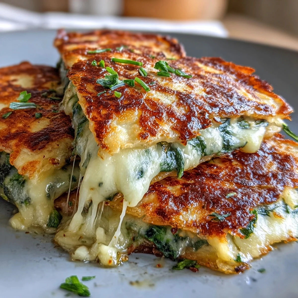 Golden-brown shamrock quesadillas stuffed with fresh spinach and sharp cheddar, ideal for a fun family meal.