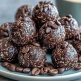 2. Creamy, protein-packed cookie dough studded with rich chocolate chips, served in a rustic ceramic bowl for a wholesome dessert.  