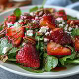 Spring Dinner Party Strawberry Arugula Salad with Balsamic Glaze