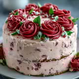 Graduation Sheet Cake with Buttercream Roses: A beautifully decorated vanilla sheet cake adorned with vibrant piped buttercream roses and delicate leaves, perfect for celebrating graduation milestones.