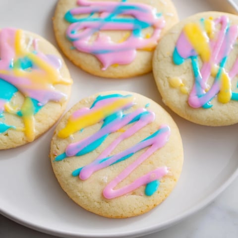 Buttery sugar cookies, drizzled with sweet colorful icing, offer a delightful treat for everyone.