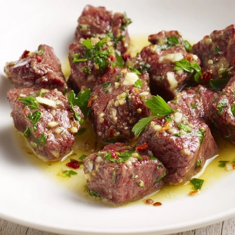Golden-brown Garlic Butter Steak Bites glistens with a rich, savory, and irresistible butter sauce.