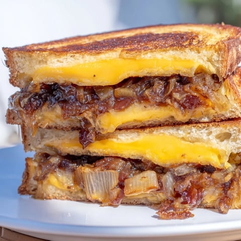 Bacon Jam Grilled Cheese oozes with melted cheese; a perfect comfort food sandwich.