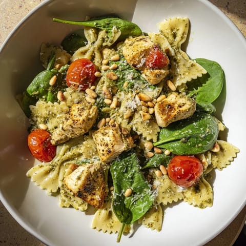 Pesto Chicken Bowtie Pasta