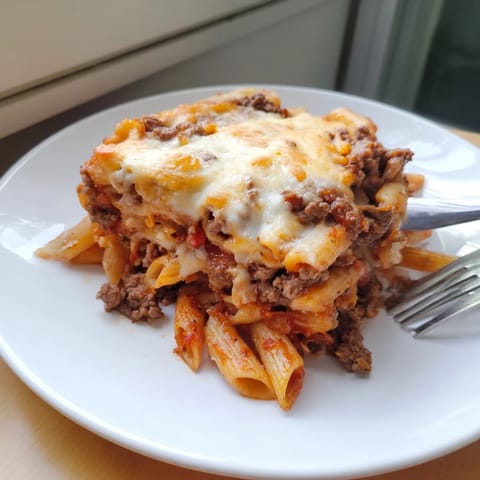 Cheesy Beef Penne Bake
