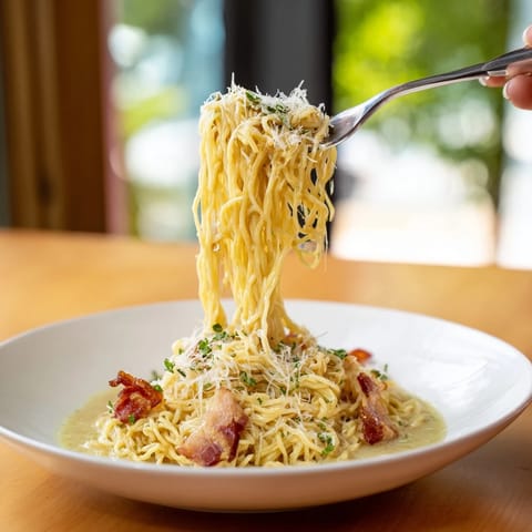 Cheesy Carbonara Ramen Fusion
