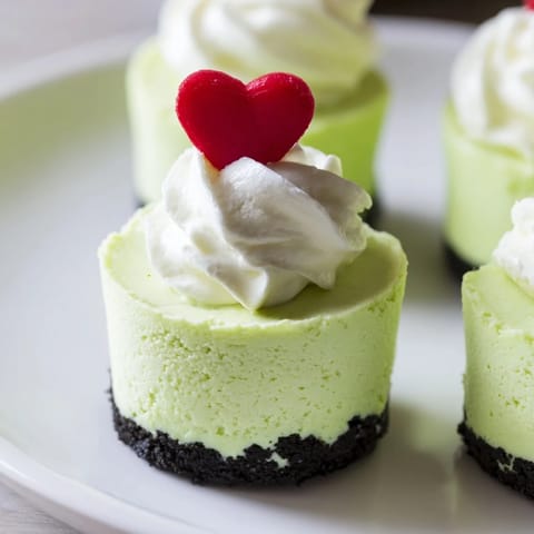 Grinch Mini Cheesecakes