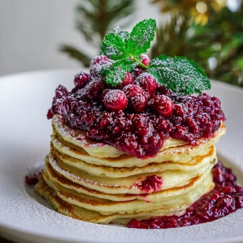 Pancake Stack with Berry Holly