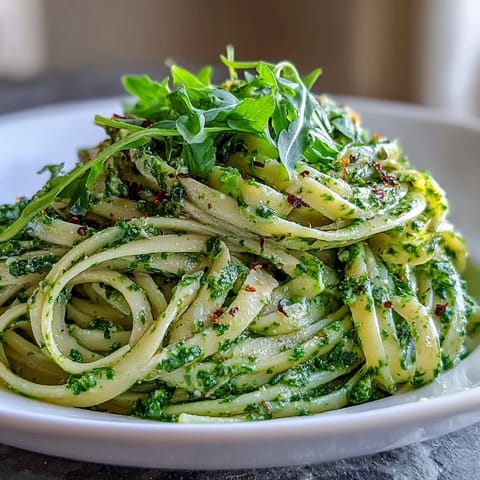 Linguine with Arugula Pesto