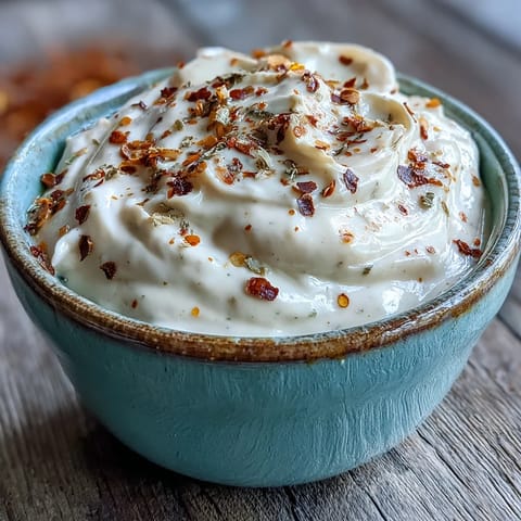 Homemade Southwest Ranch Sauce in a jar, swirled with paprika and herbs, ready to serve with fries or grilled chicken.