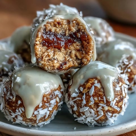 Creamy tahini-date energy balls rolled in coconut, a no-bake vegan snack perfect for quick energy boosts.  