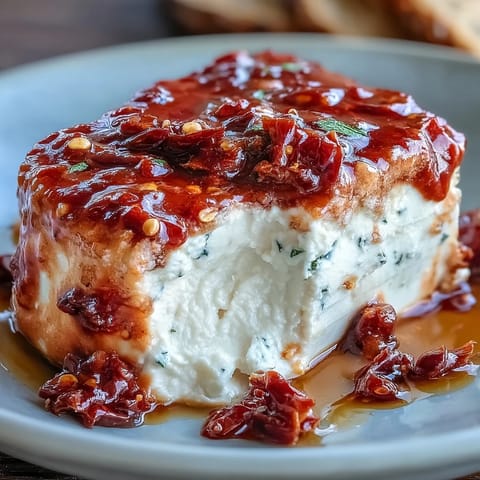 Vibrant red and orange Calabrian chilies swirled into smooth cream cheese, served with crusty bread.  