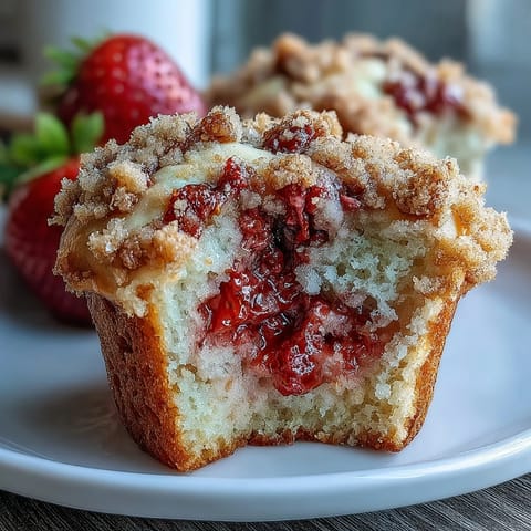 Strawberry Muffins Crumble Topping