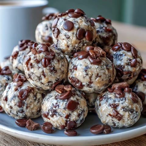 1. Edible protein cookie dough with chocolate chips in a white bowl, perfect for a healthy, no-bake snack or post-workout treat.  