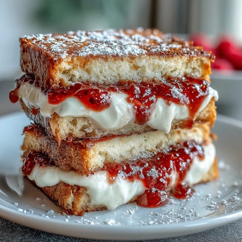 Clotted cream shortbread sandwich cookies with raspberry filling, delicately layered and dusted with powdered sugar for an elegant teatime treat.  