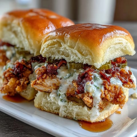 Slow cooker Mississippi chicken piled high on soft buns with tangy pickles for a flavorful, tender sandwich.