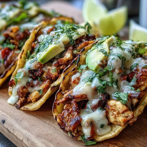 Festive taco bar featuring seasoned chicken, beef, and black beans with fresh garnishes.  