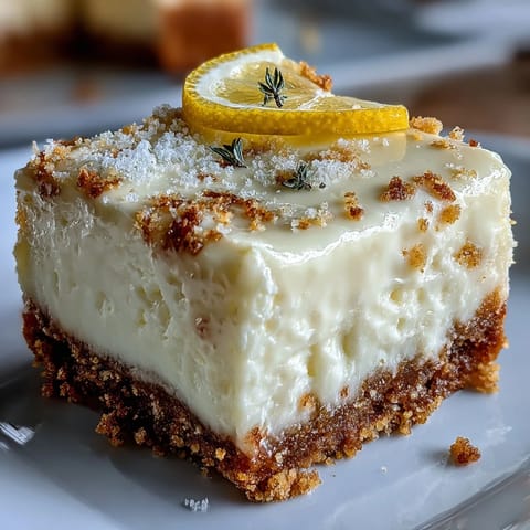 Creamy, no-bake Skyr Lemon Cheesecake Bars topped with fresh berries.