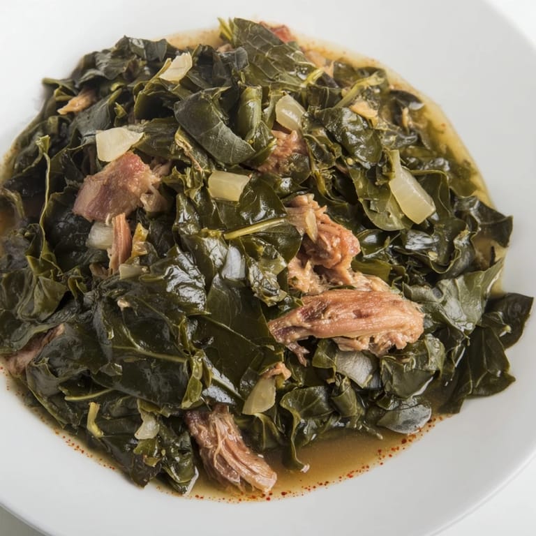 Delicious, slow-simmered Southern Style Collard Greens, a classic Southern side dish, rich in taste.