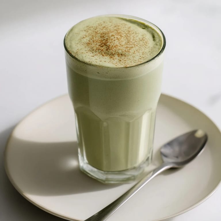 This healthy Matcha Eggnog Collagen Breakfast Smoothie is a festive, gluten-free, protein-packed breakfast treat.