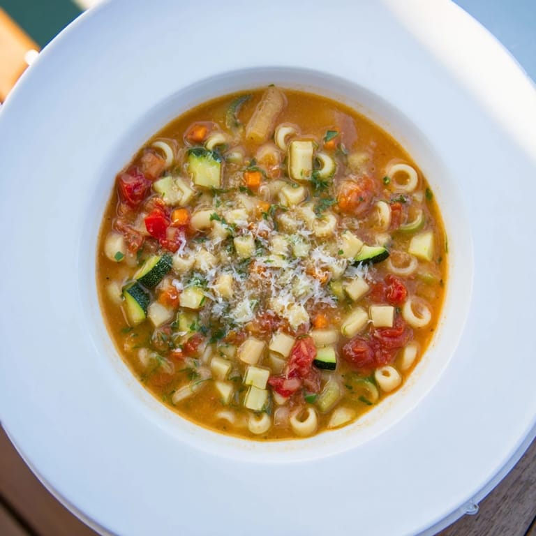 Delicious Veggie-Packed Minestrone Christmas Pasta Pot, a perfect vegetarian holiday pasta stew.