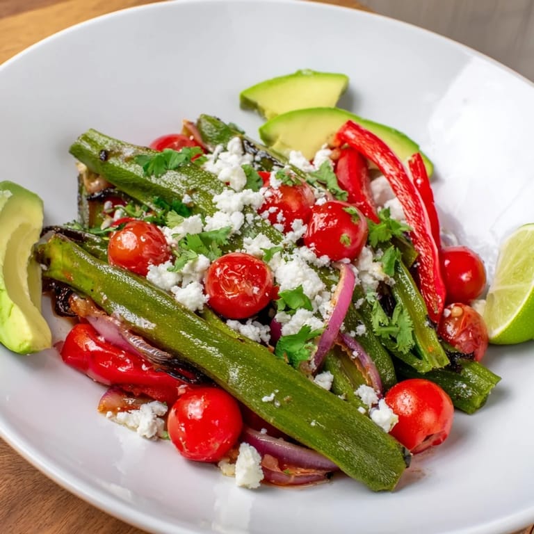 A close-up of a vibrant Desert Cactus Taco Platter, perfect for a flavorful vegetarian feast.
