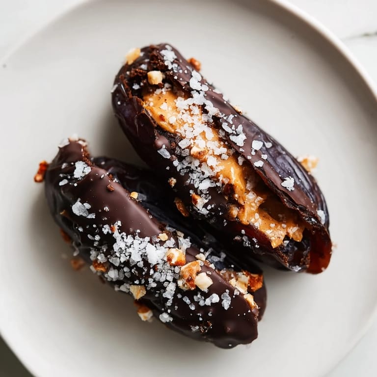 Imagine the texture: creamy peanut butter inside Chocolate Date Snickers, a healthier dessert treat.