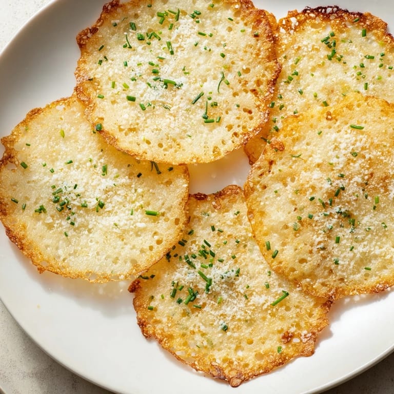 Savory Crispy Cottage Cheese Chips, thin and golden, offer a delightfully crunchy and gluten-free snack option.