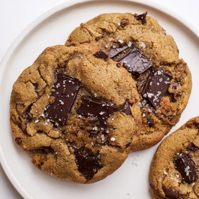 Warm, chewy Miso Brown Butter Cookies, with a dusting of flaky salt, ready to share with loved ones.