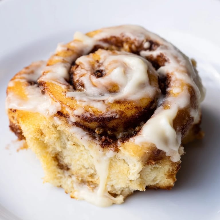 Glazed Pillow Soft Cinnamon Rolls stacked high on a ceramic plate, showing fluffy layers and melted buttery cinnamon filling.