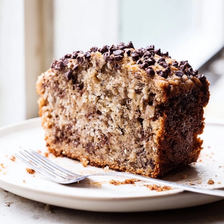 Homemade banana bread variations with chocolate chips, sliced and served with a cup of coffee.