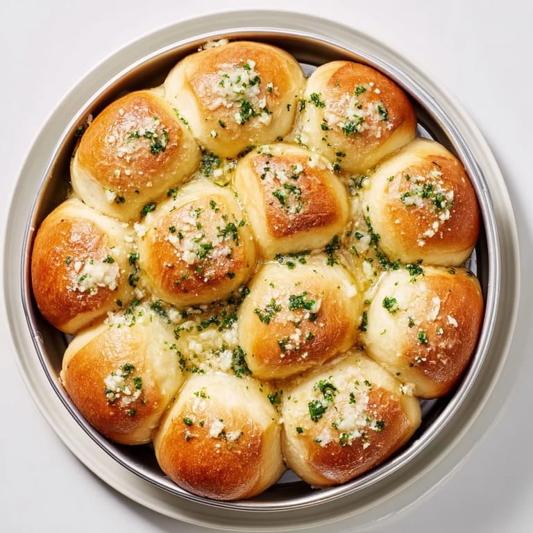 Freshly baked Garlic Butter Bread Pull-Apart in a skillet, perfect for dipping into tomato soup or serving alongside pasta.