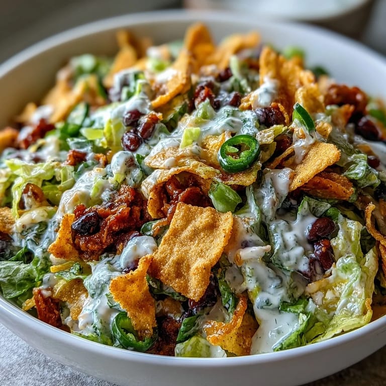Hearty vegetarian Frito Cowboy Cabbage salad loaded with sweet corn, spicy jalapeños, and fresh cilantro, ready for a quick 20-minute weeknight side dish.