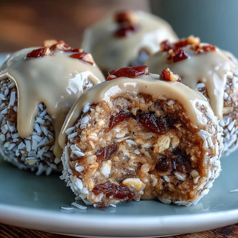 No-bake tahini-date balls packed with protein and natural sweetness, rolled in coconut for a satisfying treat.
