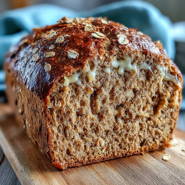 Warm slice of Irish brown bread topped with creamy honey butter, rustic oats and rich wholemeal aroma.