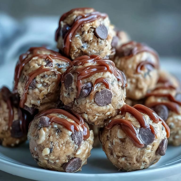 Delicious High-Protein Cookie Dough Bites, rolled into bite-sized treats for on-the-go nutrition.