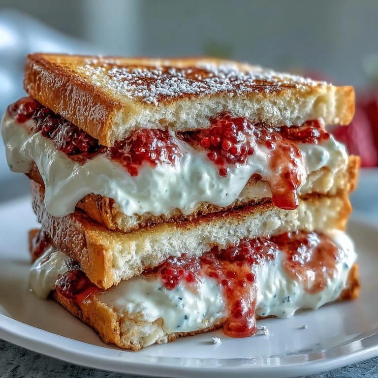 Buttery shortbread cookies made with clotted cream, filled with tangy raspberry jam and perfectly paired for a British-inspired dessert.  